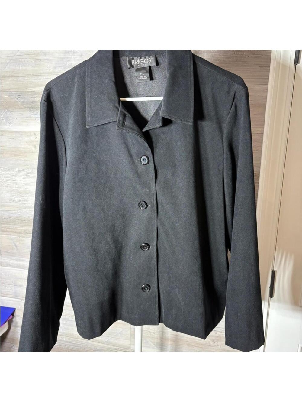 Briggs Petite Black Button-Up Jacket PL Size 960